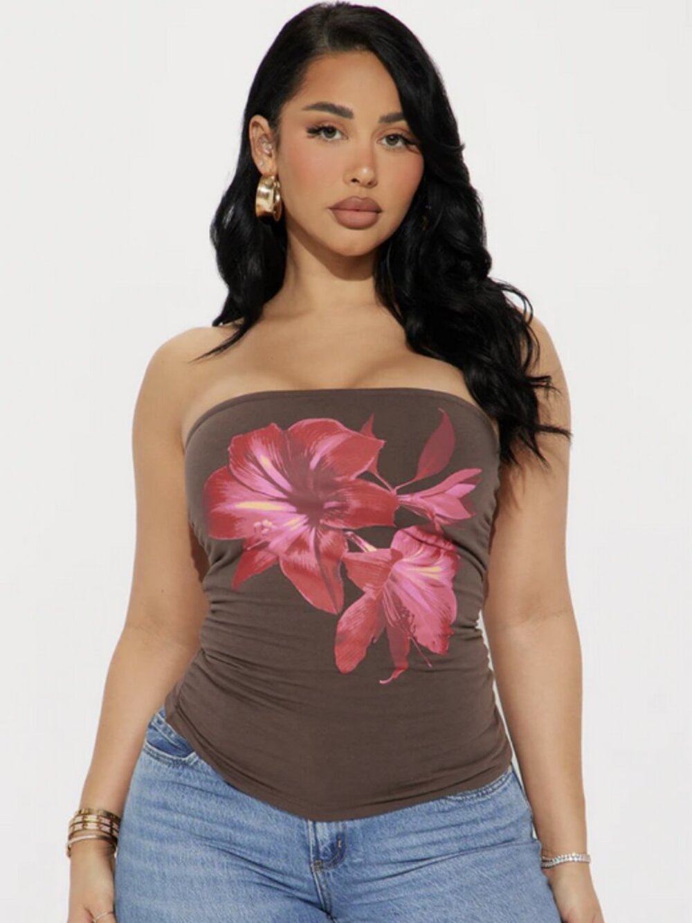 NWT Rosie Floral Tube Top - Brown/combo 🌺